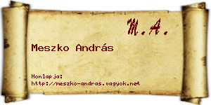 Meszko András névjegykártya